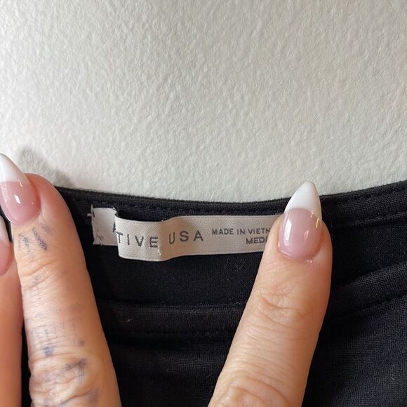 EUC Zara Active USA High Neck Black Spaghetti Tank Top Cinch Side M - Picture 3 of 9